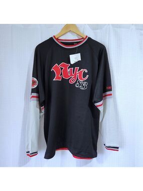 NYC Top South Central Sweater Men's LG Long Sleeve Black Athletic Works NWT